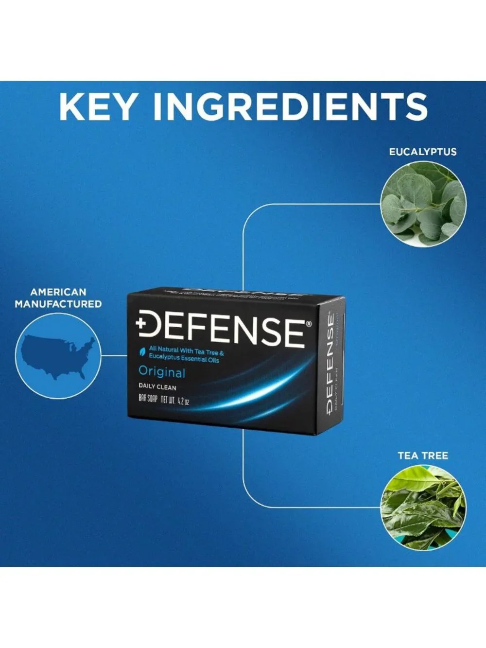 Natural Tea Tree Bar Soap for Men - 2 Pack, All-Natural Defense & Skin Care